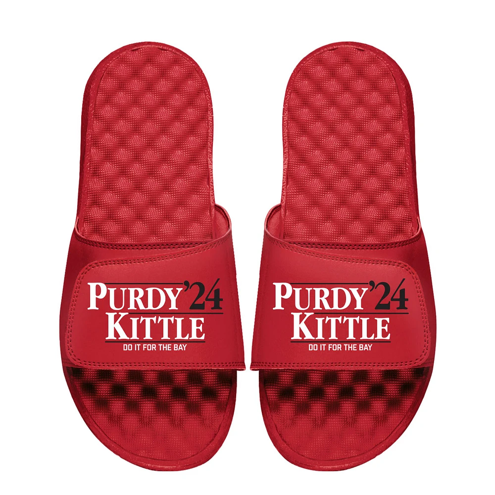 Unisex ISlide Brock Purdy & George Kittle Scarlet NFLPA 2024 Campaign Slide Sandals