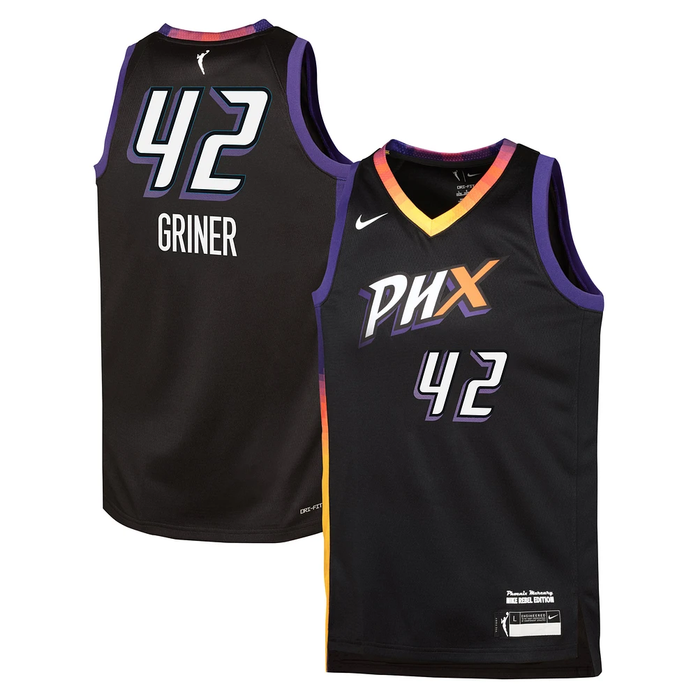 Youth Nike Brittney Griner Black Phoenix Mercury 2024 Rebel Edition Jersey
