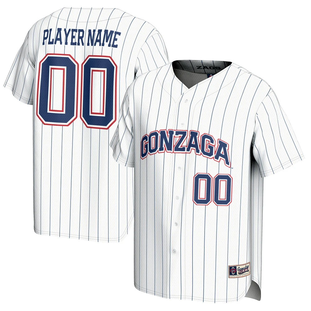 Unisex GameDay Greats White Gonzaga Bulldogs NIL Pick-A-Player Baseball Lightweight Jersey