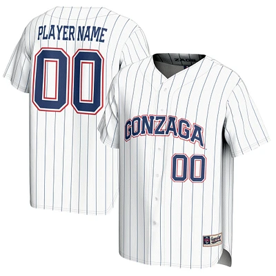 Youth GameDay Greats White Gonzaga Bulldogs NIL Pick-A-Player Baseball Lightweight Jersey