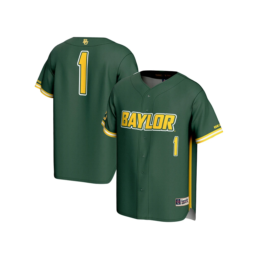 Youth GameDay Greats Green #1 Baylor Bears Lightweight Baseball Fashion Jersey