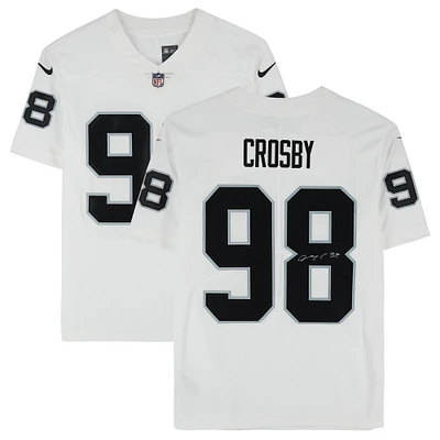 Maxx Crosby Las Vegas Raiders Autographed Nike White Limited Jersey