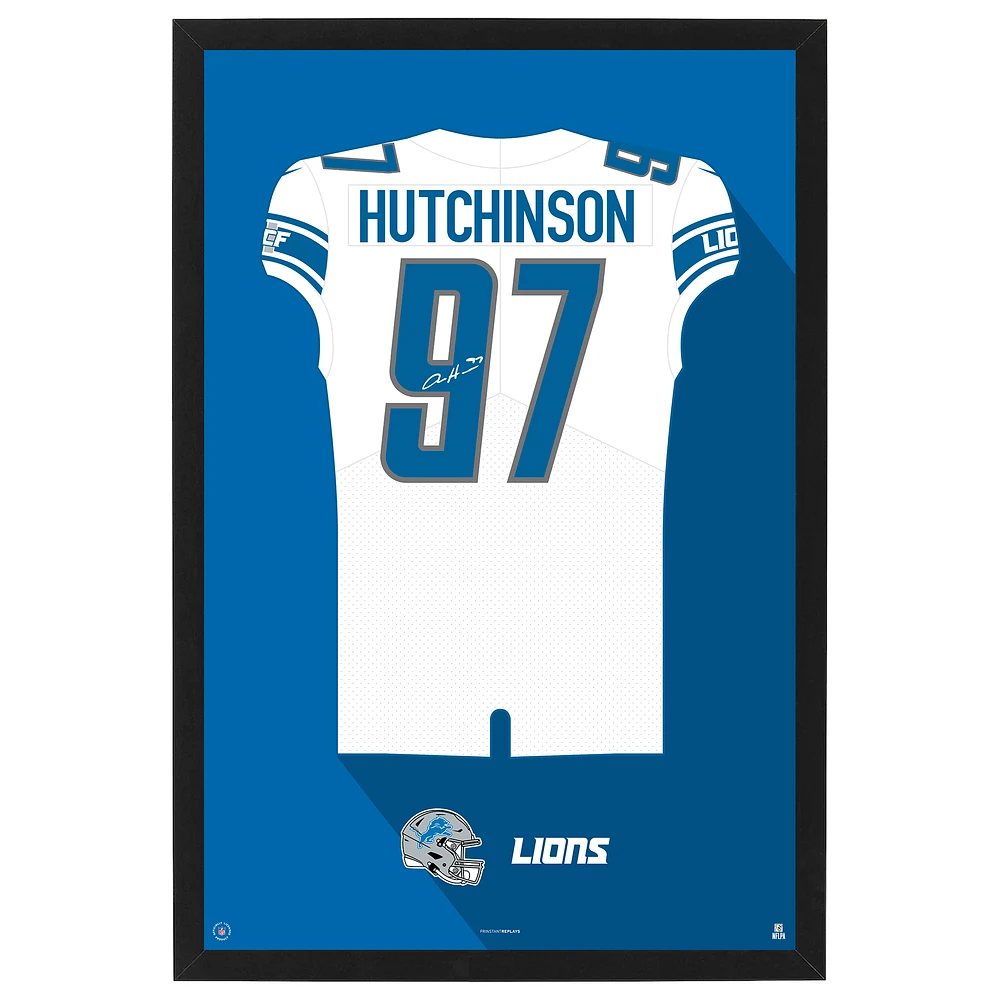 Aidan Hutchinson Detroit Lions Away Jersey Framed Art Print