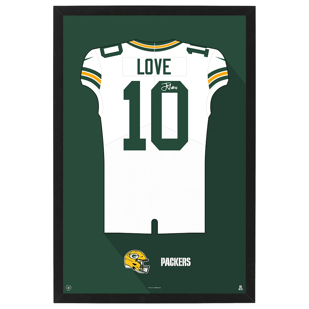 Jordan Love Green Bay Packers Away Jersey Framed Art Print