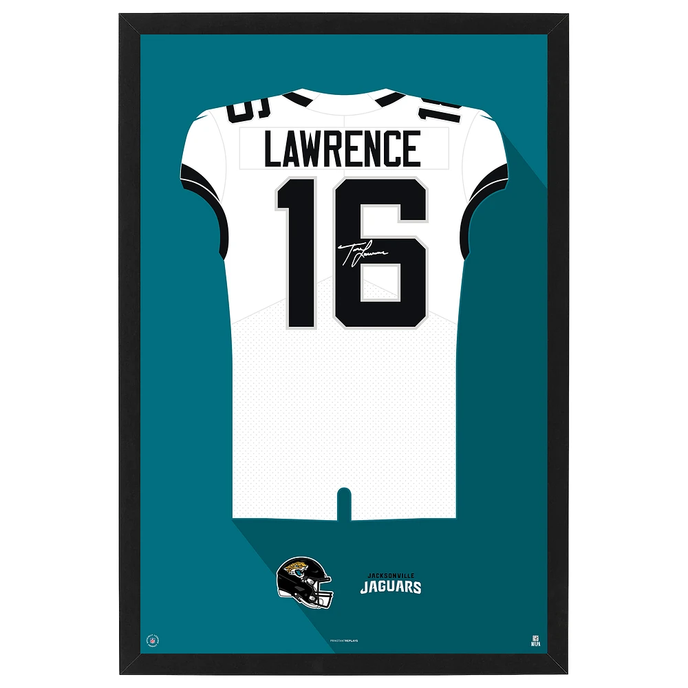 Trevor Lawrence Jacksonville Jaguars Away Jersey Framed Art Print