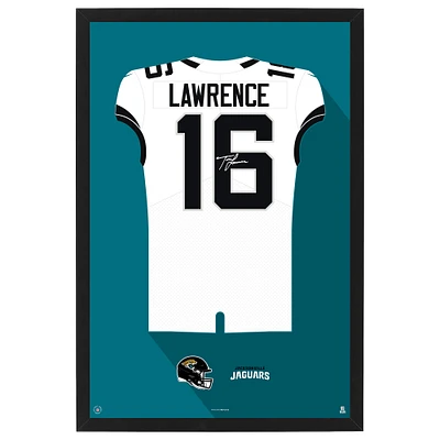 Trevor Lawrence Jacksonville Jaguars Away Jersey Framed Art Print