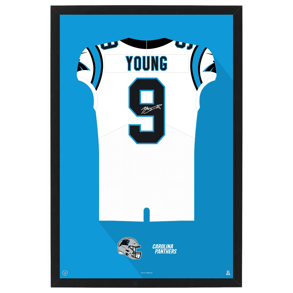 Bryce Young Carolina Panthers Away Jersey Framed Art Print
