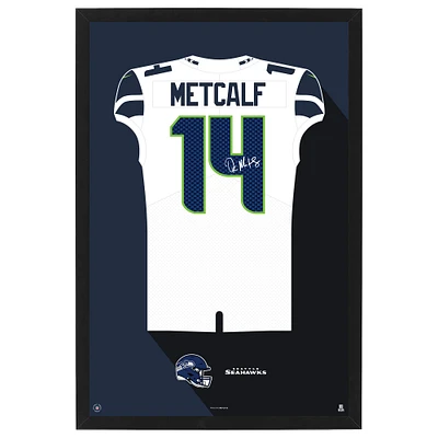 DK Metcalf Seattle Seahawks Away Jersey Framed Art Print