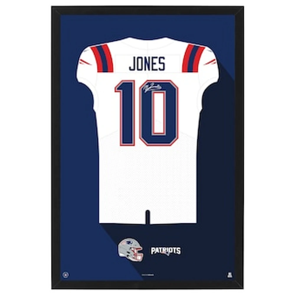 Mac Jones New England Patriots Away Jersey Framed Art Print
