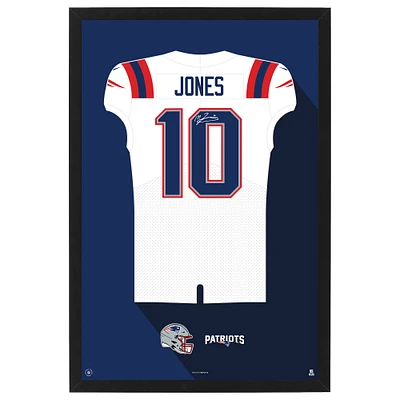 Mac Jones New England Patriots Away Jersey Framed Art Print