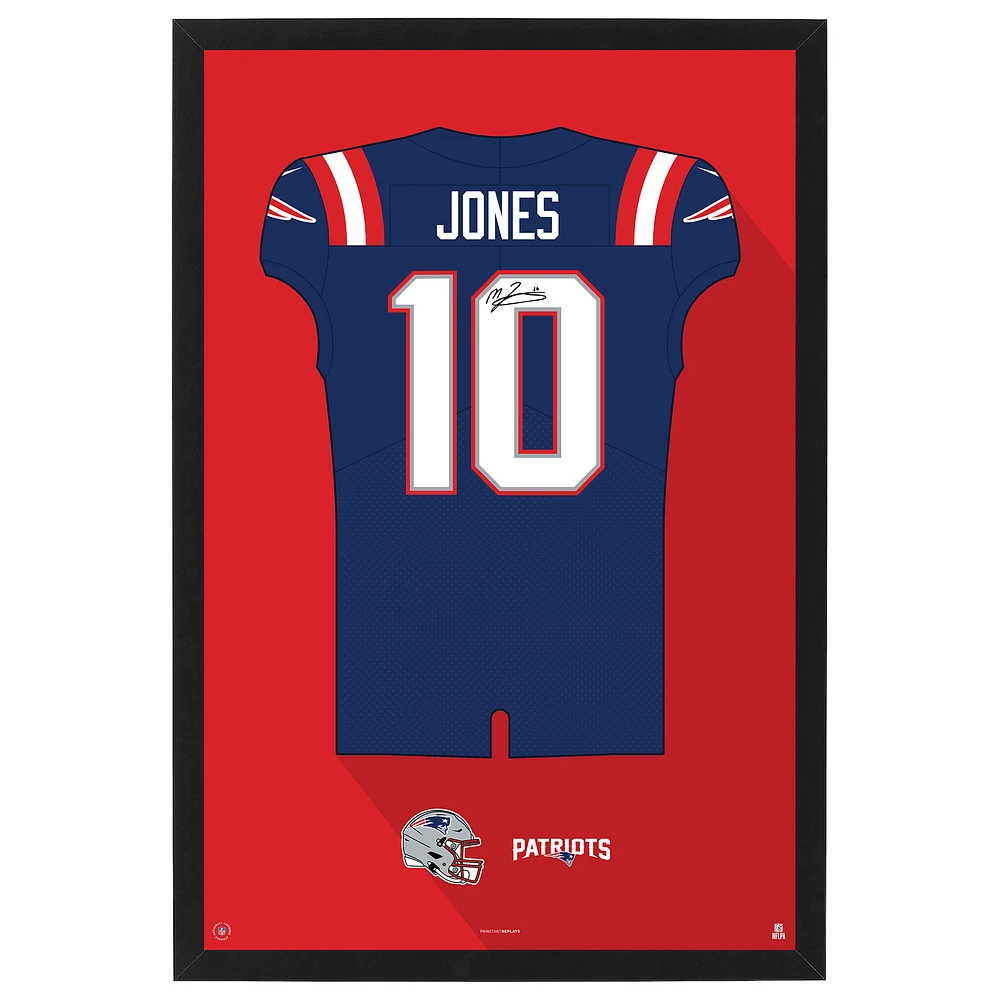 Mac Jones New England Patriots Home Jersey Framed Art Print