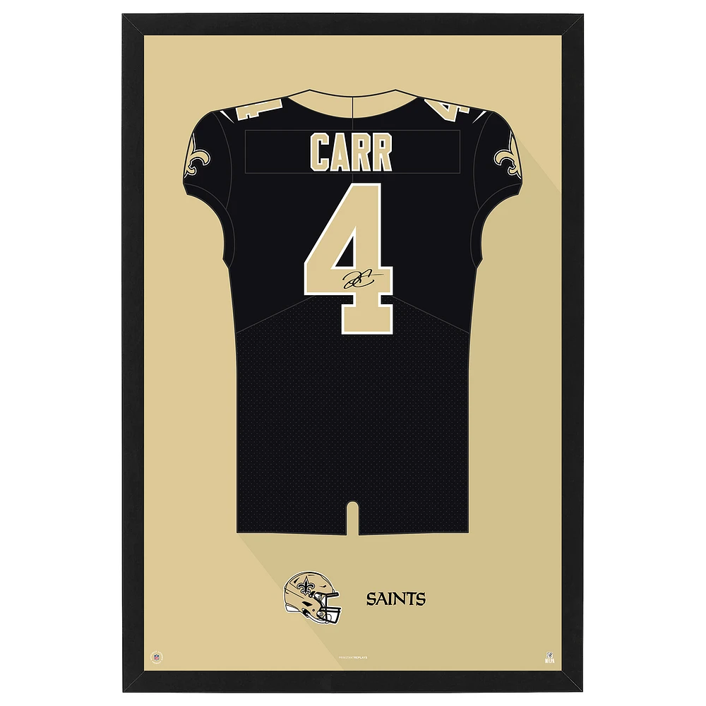 Derek Carr New Orleans Saints Home Jersey Framed Art Print