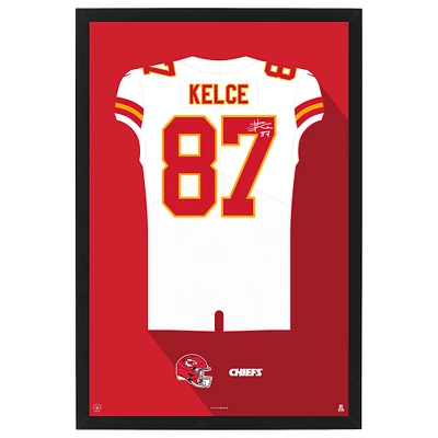 Travis Kelce Kansas City Chiefs Away Jersey Framed Art Print