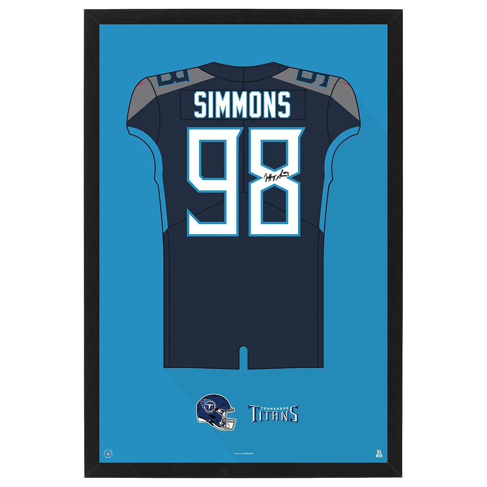Jeffery Simmons Tennessee Titans Home Jersey Framed Art Print