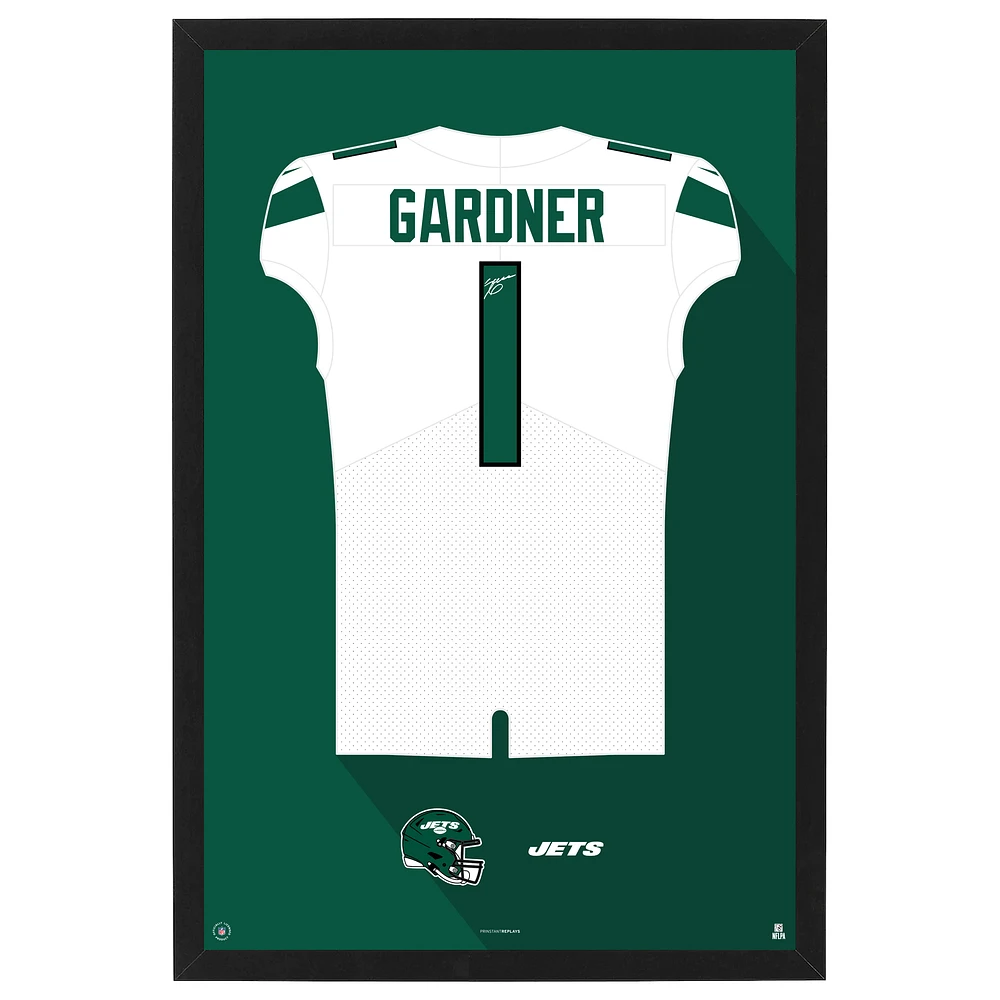 Ahmad Sauce Gardner New York Jets Away Jersey Framed Art Print