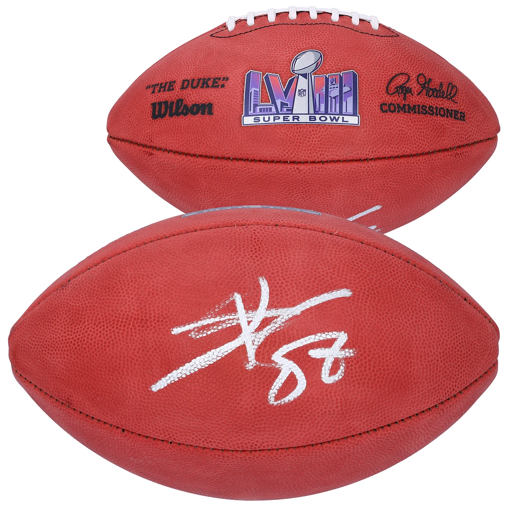 Travis Kelce Kansas City Chiefs Autographed Super Bowl LVIII Duke Football