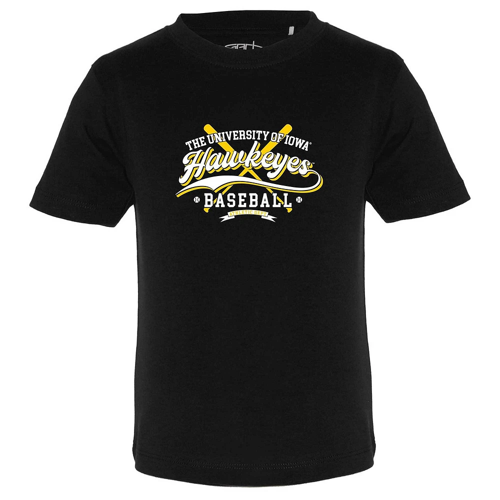 Toddler Garb Black Iowa Hawkeyes Toni Baseball T-Shirt
