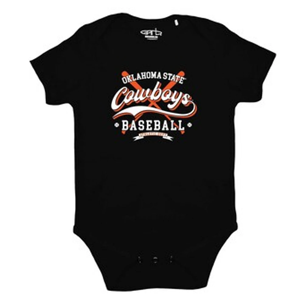 Newborn & Infant Garb Black Oklahoma State Cowboys Otis Baseball Bodysuit