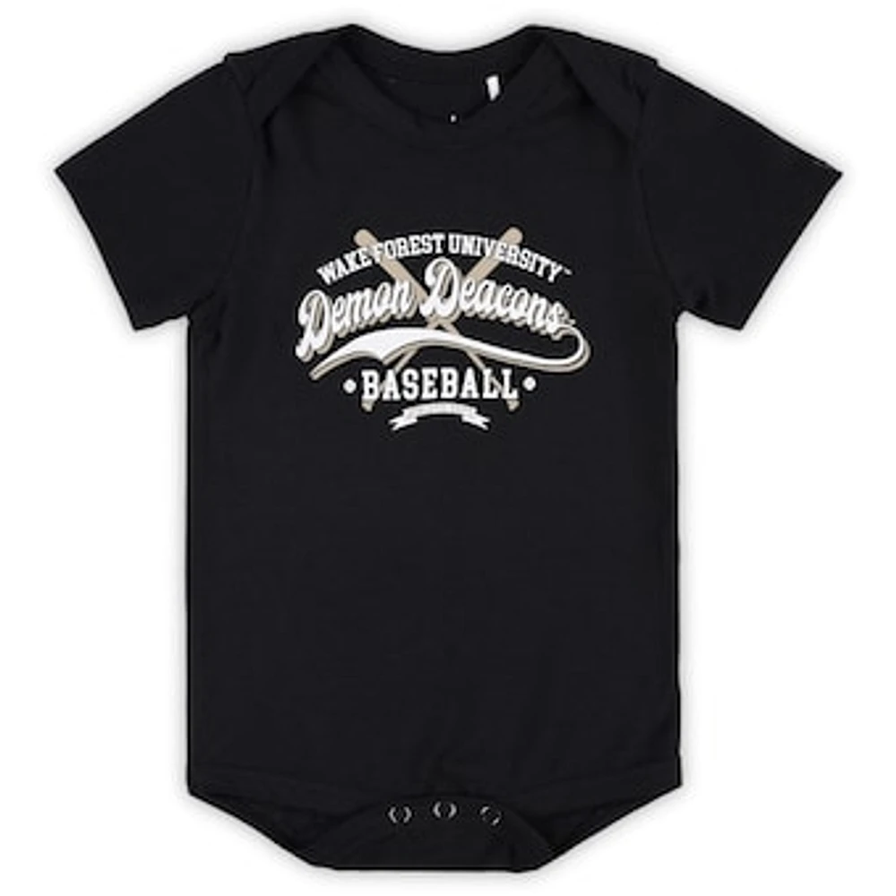 Newborn & Infant Garb Black Wake Forest Demon Deacons Otis Baseball Bodysuit