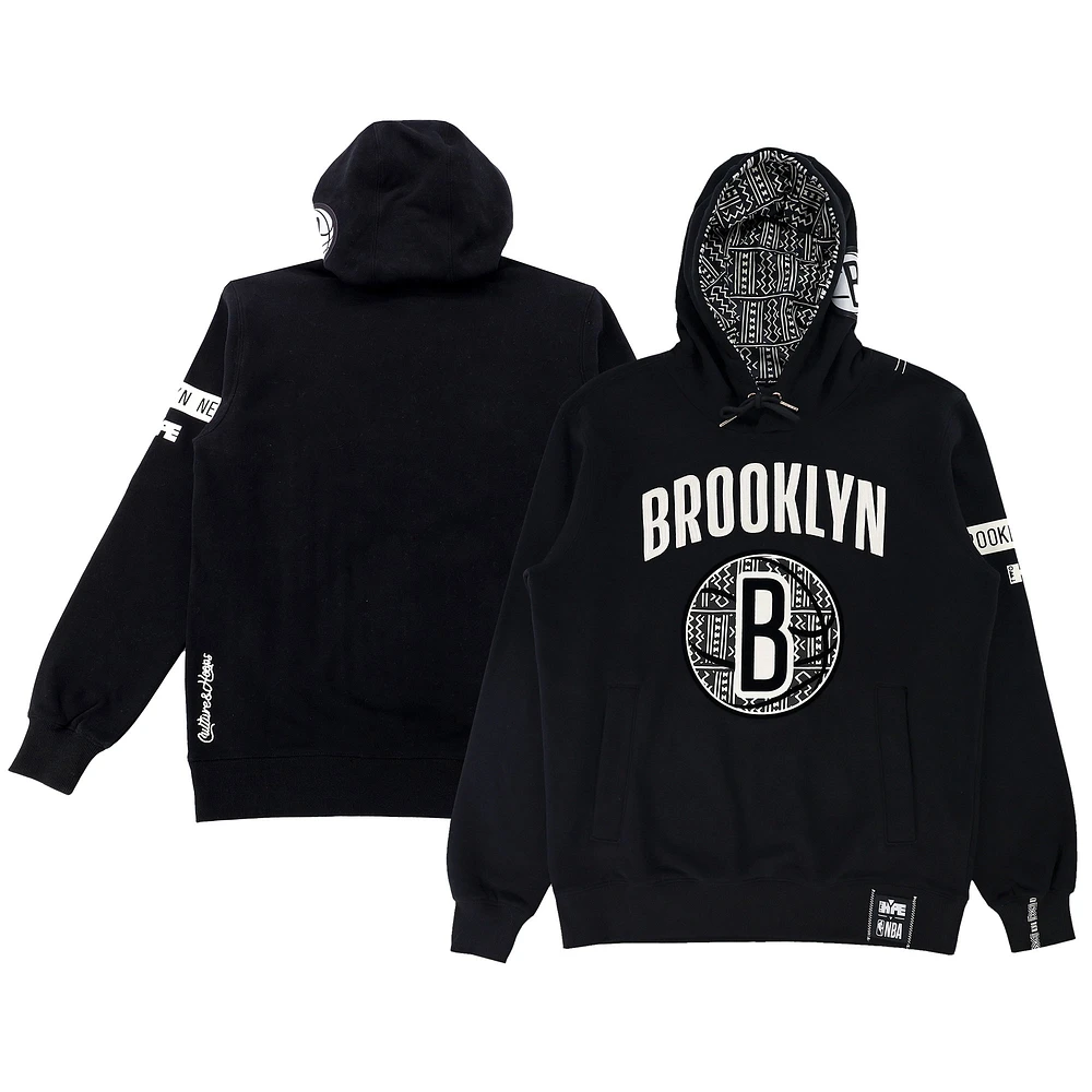 Unisex NBA x Two Hype Black Brooklyn Nets Culture & Hoops Heavyweight Pullover Hoodie