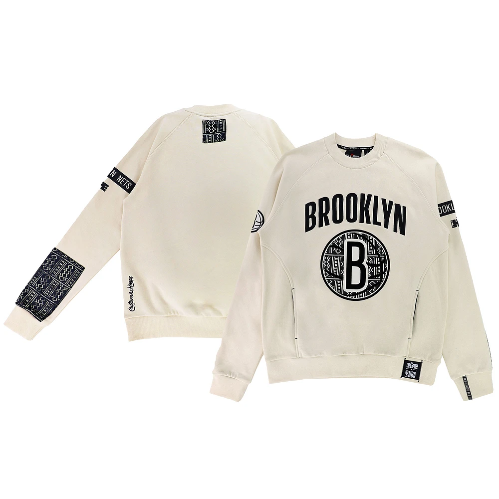 Unisex NBA x Two Hype Cream Brooklyn Nets Culture & Hoops Heavyweight Pullover Sweatshirt