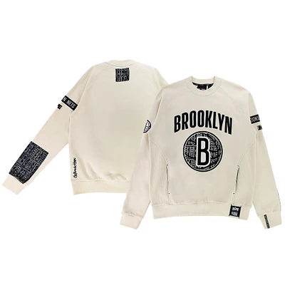Unisex NBA x Two Hype Cream Brooklyn Nets Culture & Hoops Heavyweight Pullover Sweatshirt