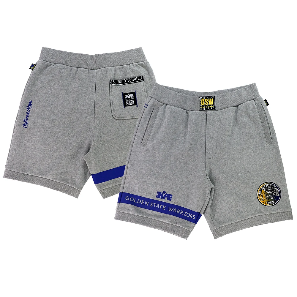 Unisex NBA x Two Hype Heather Gray Golden State Warriors Culture & Hoops Premium Classic Fleece Shorts