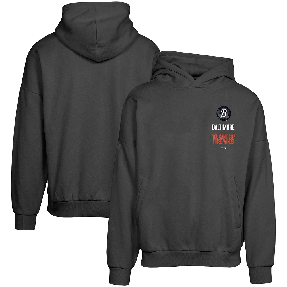 Men's Levelwear Black Baltimore Orioles City Connect Contact Baseline Pullover Hoodie