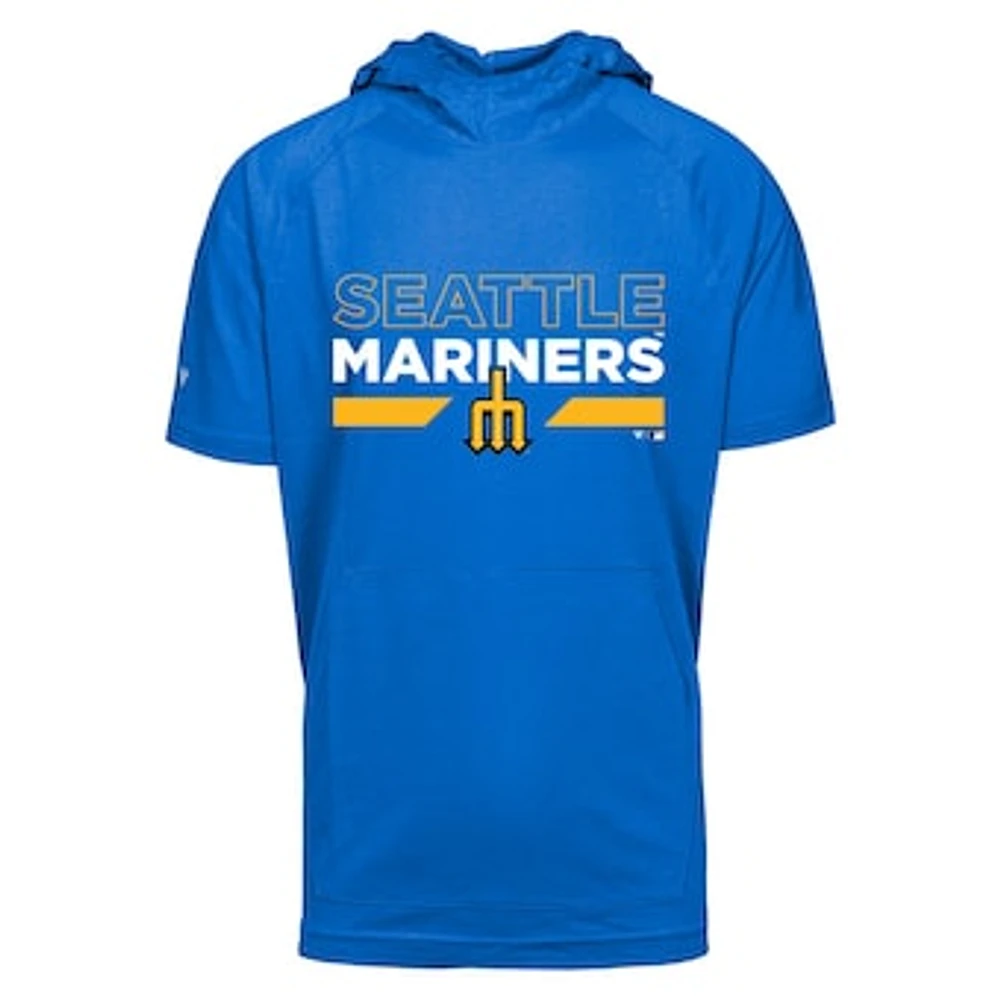 Men's Levelwear Royal Seattle Mariners City Connect Phase No Hitter Short Sleeve Pullover Hoodie