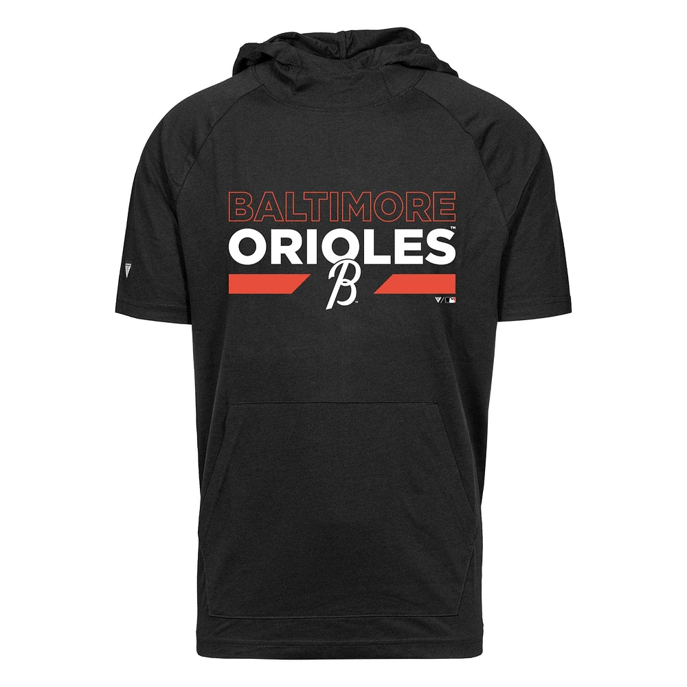 Men's Levelwear Black Baltimore Orioles City Connect Phase No Hitter Short Sleeve Pullover Hoodie
