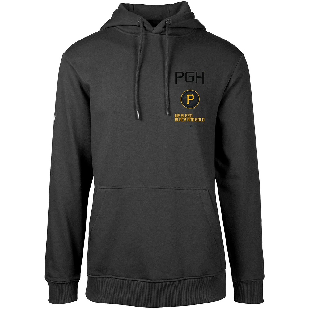Men's Levelwear Black Pittsburgh Pirates City Connect Podium Baseline Pullover Hoodie