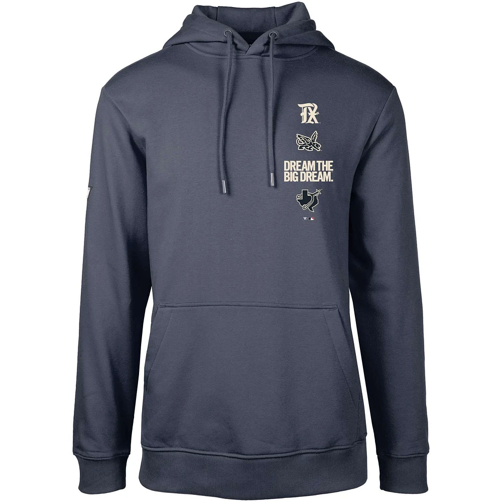 Men's Levelwear Navy Texas Rangers City Connect Podium Baseline Pullover Hoodie