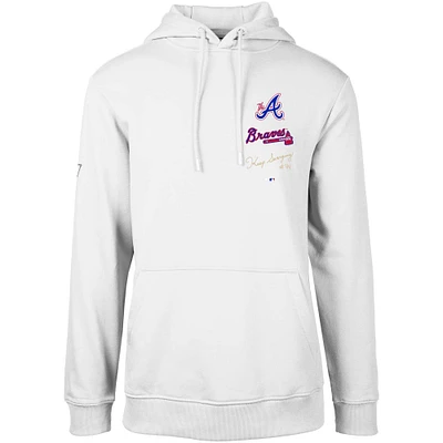 Men's Levelwear White Atlanta Braves City Connect Podium Baseline Pullover Hoodie