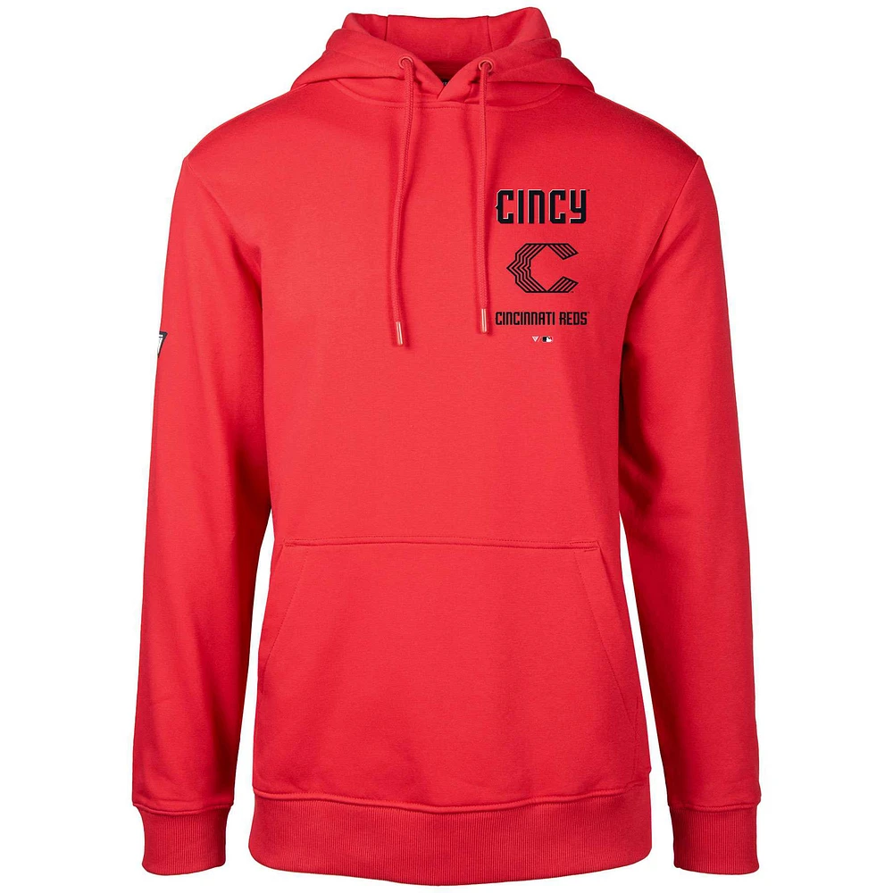 Men's Levelwear Red Cincinnati Reds City Connect Podium Baseline Pullover Hoodie