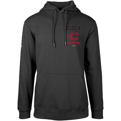 Men's Levelwear Black Cincinnati Reds City Connect Podium Baseline Pullover Hoodie