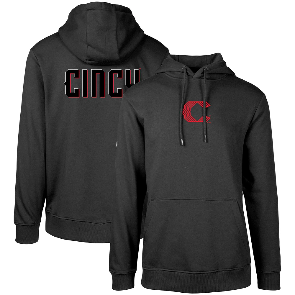 Men's Levelwear Black Cincinnati Reds City Connect Podium Core 2.0 Pullover Hoodie