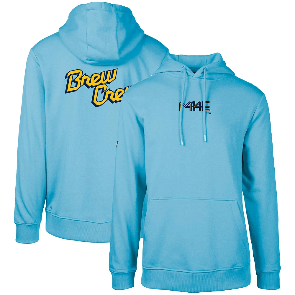 Men's Levelwear Light Blue Milwaukee Brewers City Connect Podium Core 2.0 Pullover Hoodie