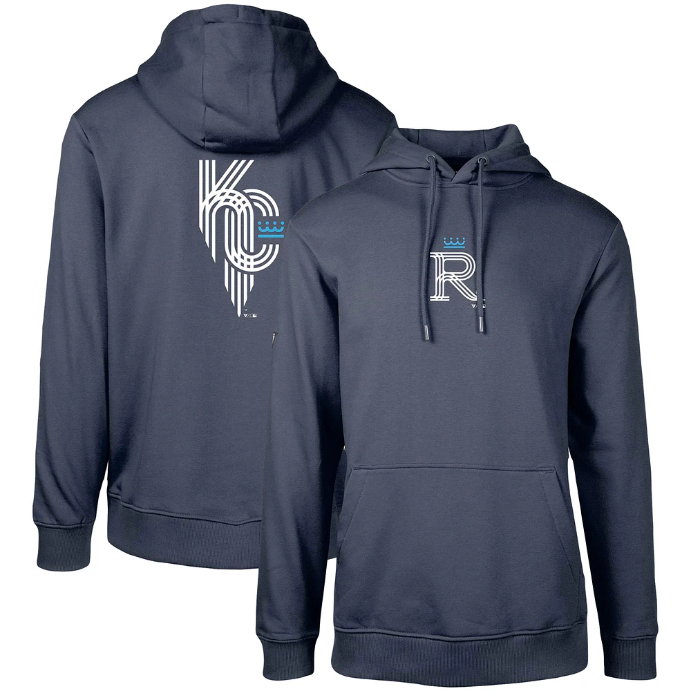 Men's Levelwear Navy Kansas City Royals Connect Podium Core 2.0 Pullover Hoodie