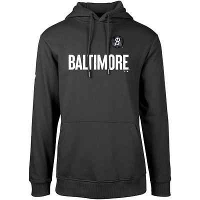 Men's Levelwear Black Baltimore Orioles City Connect Podium Core Logo Pullover Hoodie