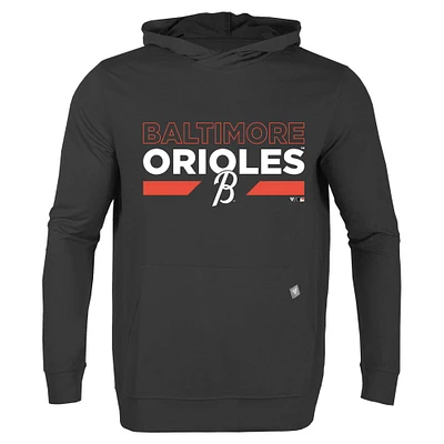Men's Levelwear Black Baltimore Orioles City Connect Relay No Hitter Pullover Hoodie