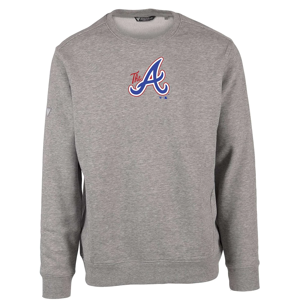 Men's Levelwear Gray Atlanta Braves City Connect Zane Core Logo Pullover Sweatshirt