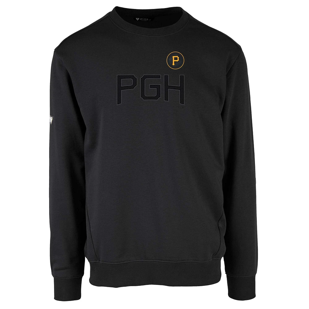 Men's Levelwear Black Pittsburgh Pirates City Connect Zane Core Logo Pullover Sweatshirt