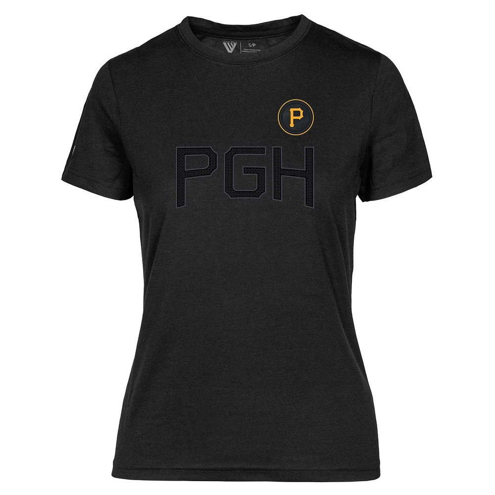 Women's Levelwear Black Pittsburgh Pirates City Connect Maddox Core Logo T-Shirt