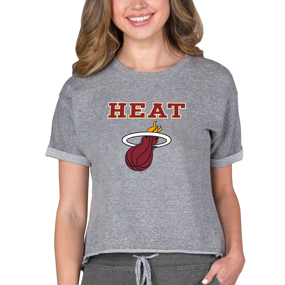 Concepts Sport Gray Miami Heat NBA Women's Mainstream Terry SS Top