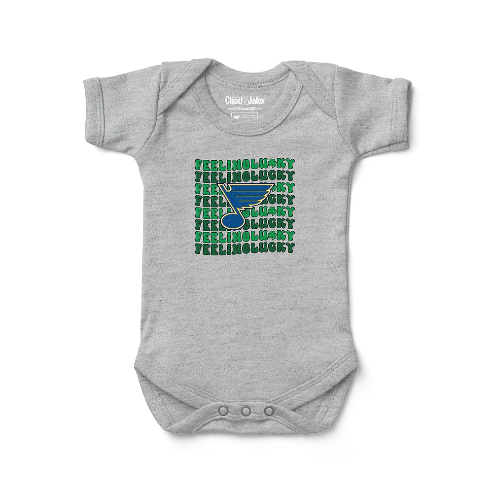 Infant Chad & Jake Heather Gray St. Louis Blues Feeling Lucky Bodysuit