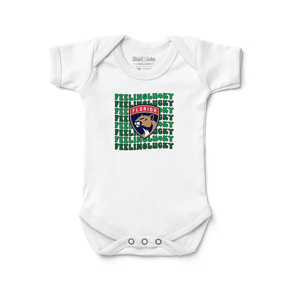 Infant Chad & Jake White Florida Panthers Feeling Lucky Bodysuit