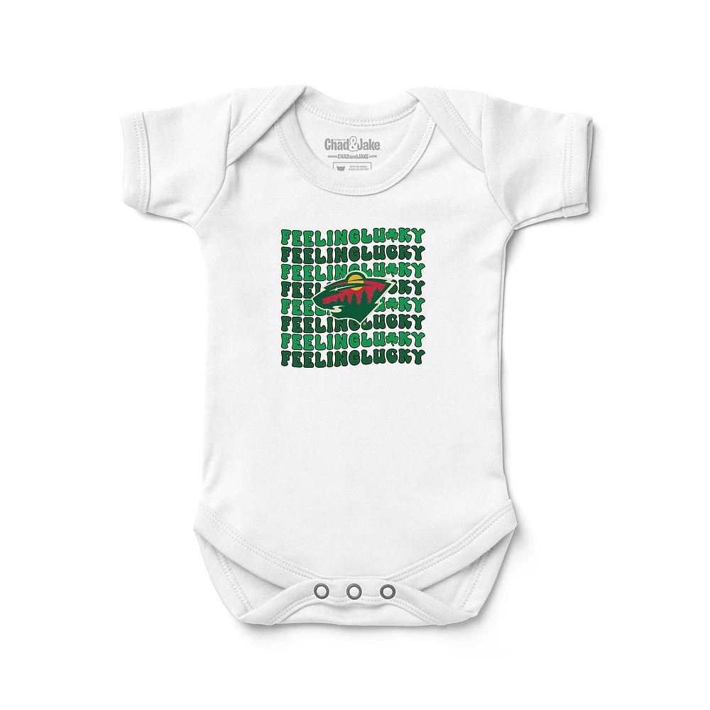 Infant Chad & Jake White Minnesota Wild Feeling Lucky Bodysuit
