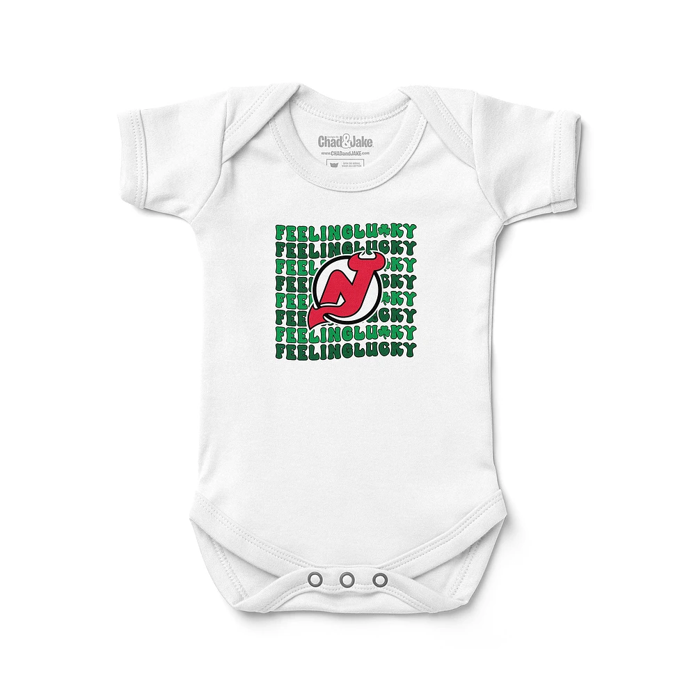 Infant Chad & Jake White New Jersey Devils Feeling Lucky Bodysuit