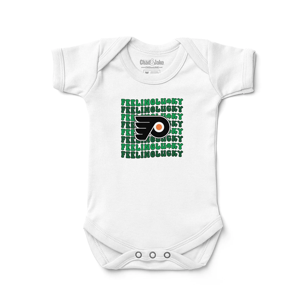 Infant Chad & Jake White Philadelphia Flyers Feeling Lucky Bodysuit