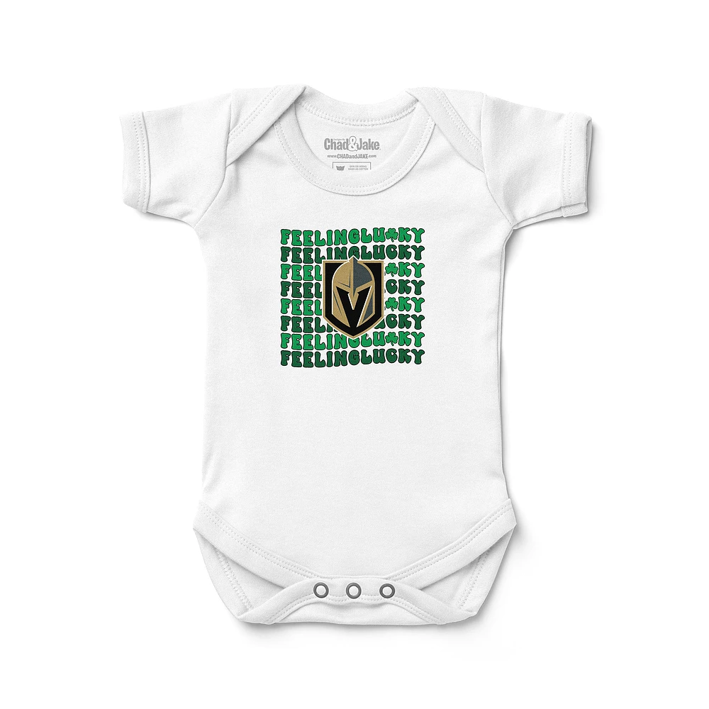 Infant Chad & Jake White Vegas Golden Knights Feeling Lucky Bodysuit